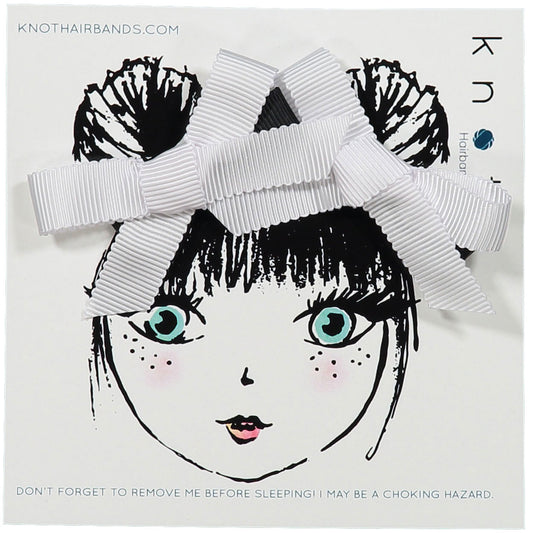 TRACE RIBBON BOW MINI CLIP SET - KNOT Hairbands