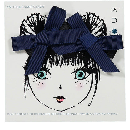 TRACE RIBBON BOW MINI CLIP SET - KNOT Hairbands