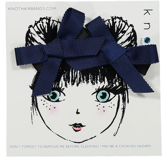 TRACE RIBBON BOW MINI CLIP SET - KNOT Hairbands