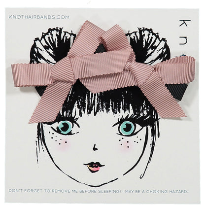 TRACE RIBBON BOW MINI CLIP SET - KNOT Hairbands