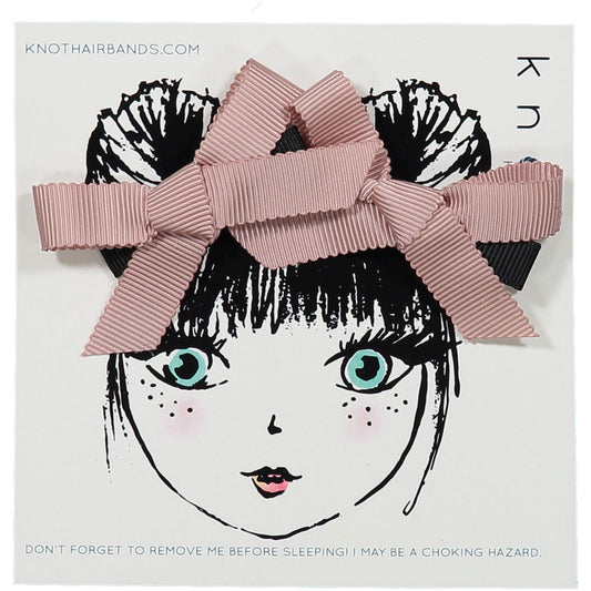 TRACE RIBBON BOW MINI CLIP SET - KNOT Hairbands