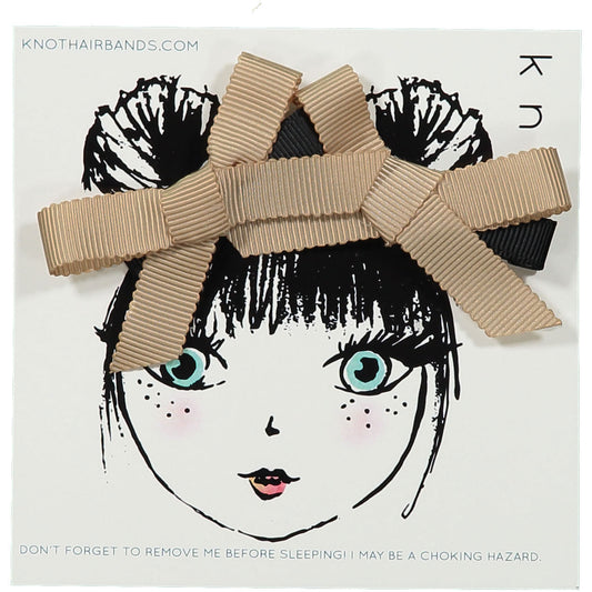 TRACE RIBBON BOW MINI CLIP SET - KNOT Hairbands