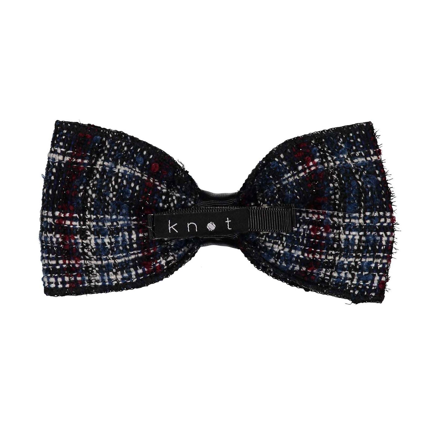 TWEED BOW CLIP // Midnight Navy Weave - KNOT Hairbands