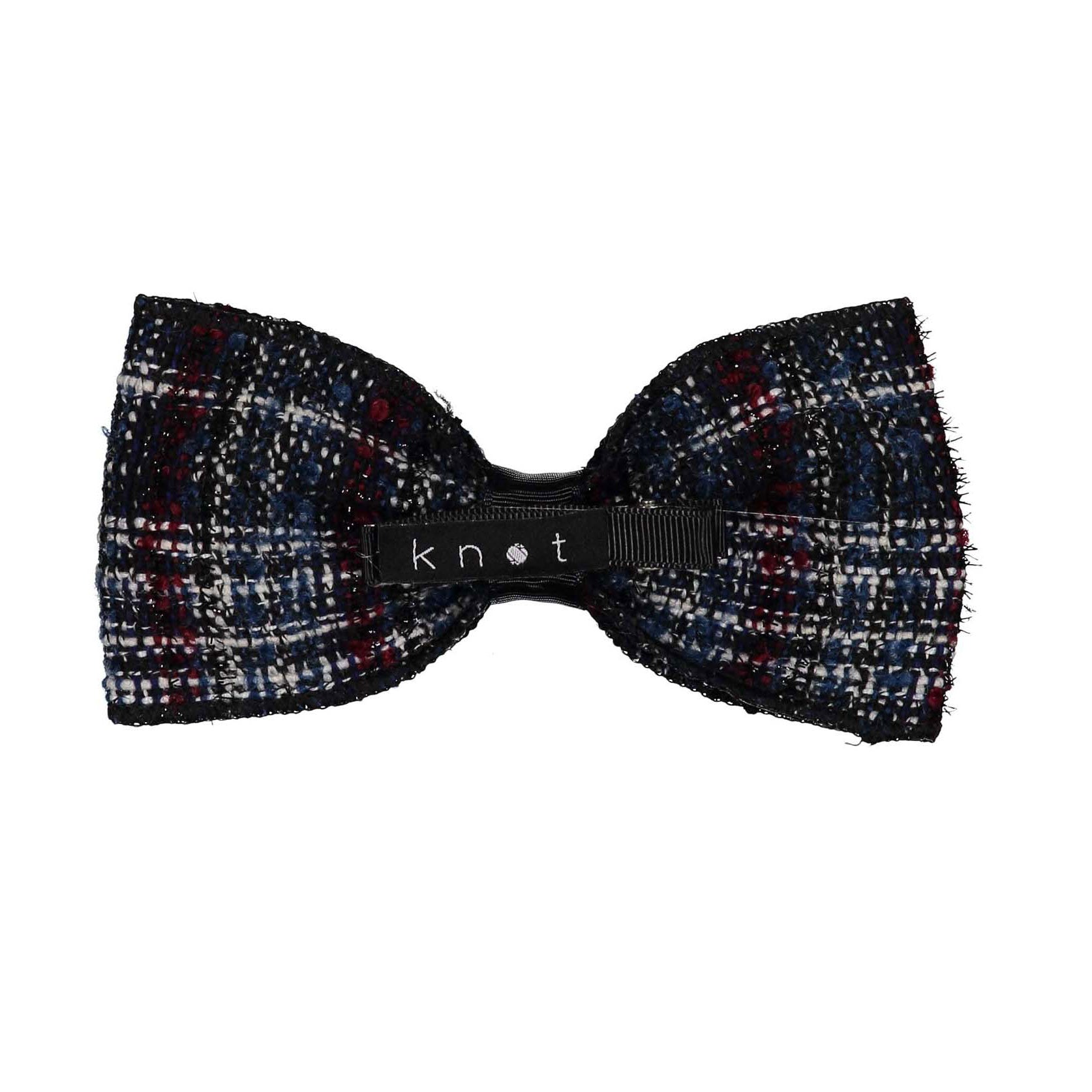 TWEED BOW CLIP // Midnight Navy Weave - KNOT Hairbands