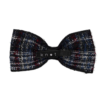 TWEED BOW CLIP // Midnight Navy Weave - KNOT Hairbands