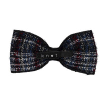 Load image into Gallery viewer, TWEED BOW CLIP // Midnight Navy Weave - KNOT Hairbands