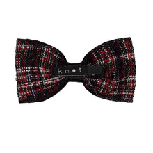 Load image into Gallery viewer, TWEED BOW CLIP // Burgundy Weave - KNOT Hairbands
