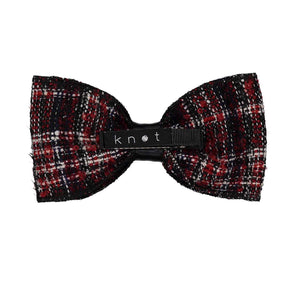 TWEED BOW CLIP // Burgundy Weave - KNOT Hairbands