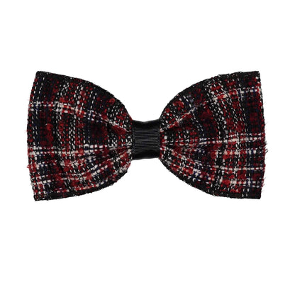 TWEED BOW CLIP // Burgundy Weave - KNOT Hairbands