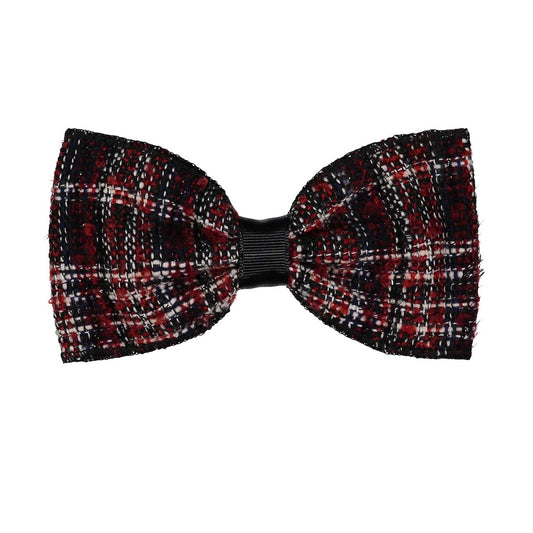 TWEED BOW CLIP // Burgundy Weave - KNOT Hairbands