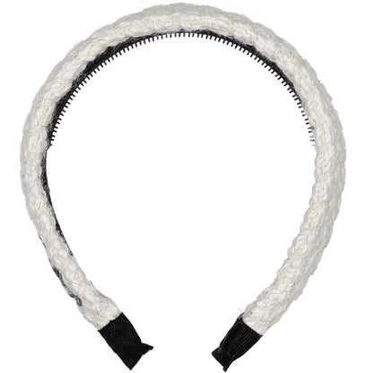 YARN KNIT HEADBAND // Gold + Pearl Mix - KNOT Hairbands
