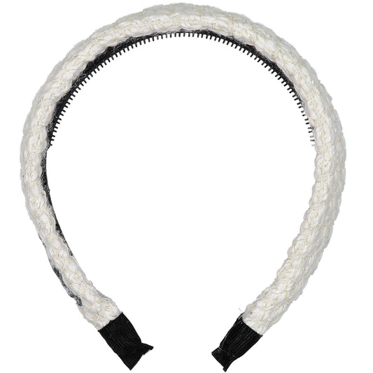 YARN KNIT HEADBAND // Gold + Pearl Mix - KNOT Hairbands