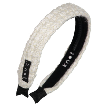 YARN KNIT HEADBAND // Gold + Pearl Mix - KNOT Hairbands