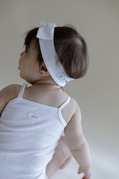 Mini Bow Headwrap // White - KNOT Hairbands